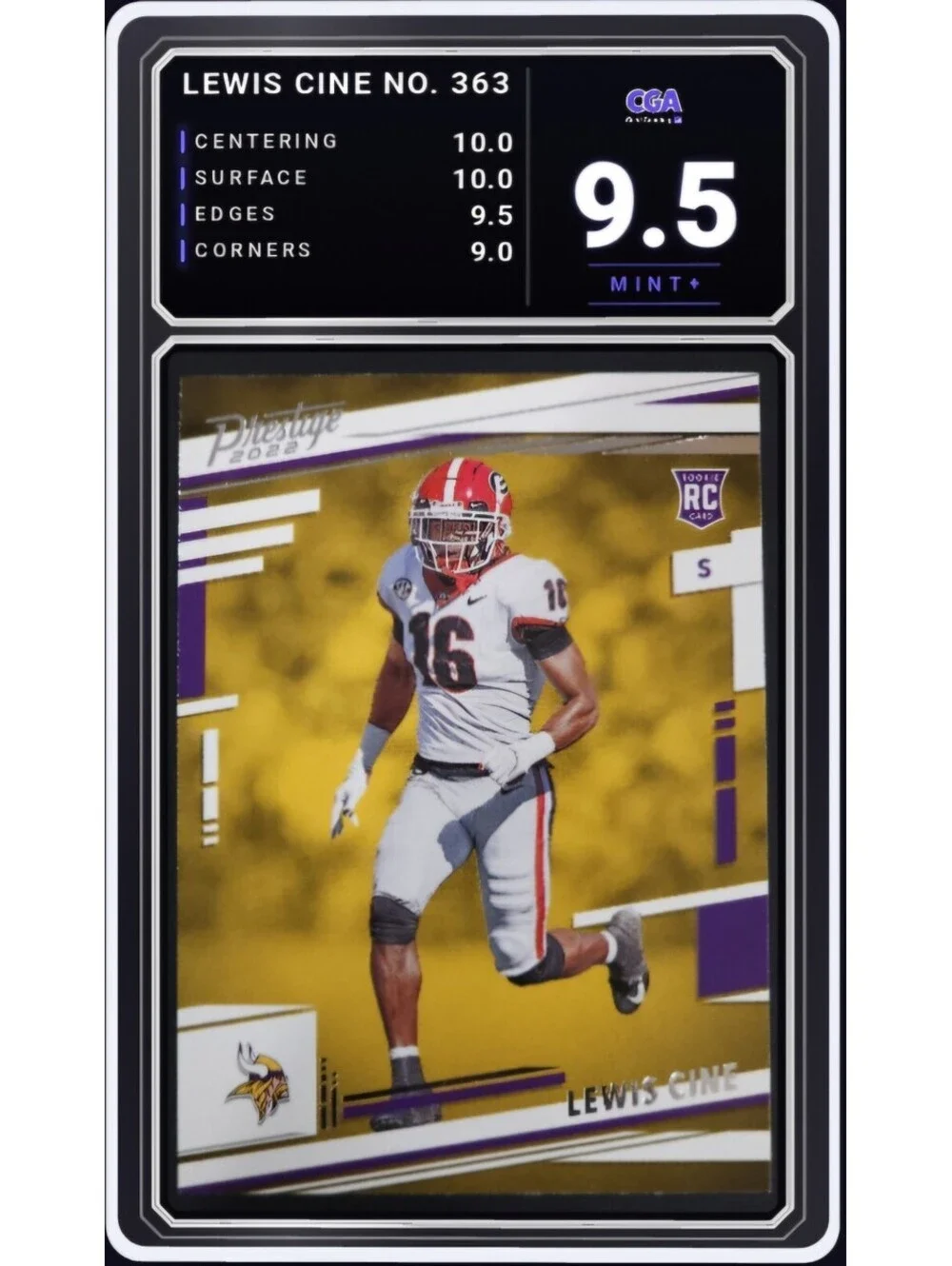 2022 Panini Prestige #363 Lewis Cine RC Minnesota Vikings -CGA 9.5 Digital Grade